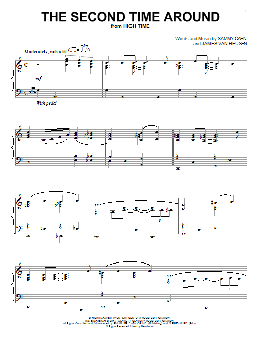 Learn to play Sammy Cahn The Second Time Around sheet music for Piano Solo in minutes. Sammy Cahn The Second Time Around sheet music notes and chords