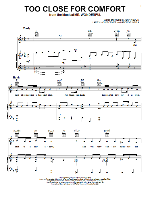 Sammy Davis Jr Too Close For Comfort Sheet Music Pdf Notes