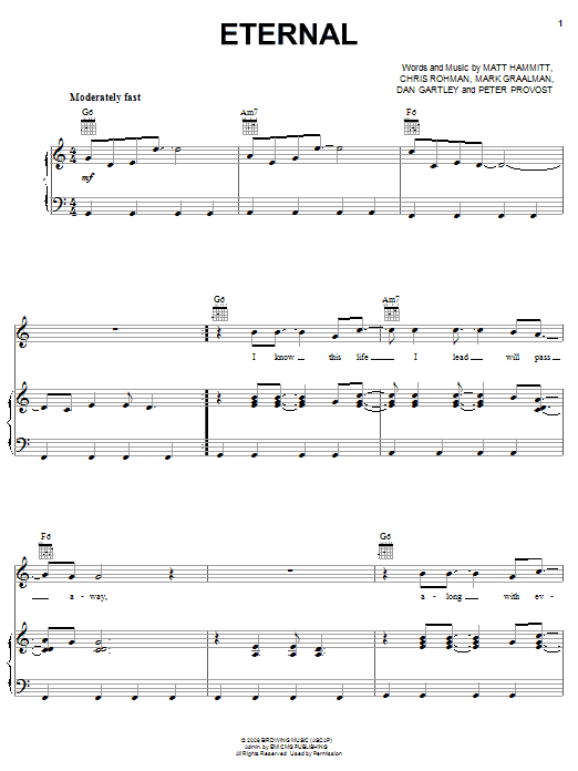 Sanctus Real Eternal sheet music notes and chords. Download Printable PDF.