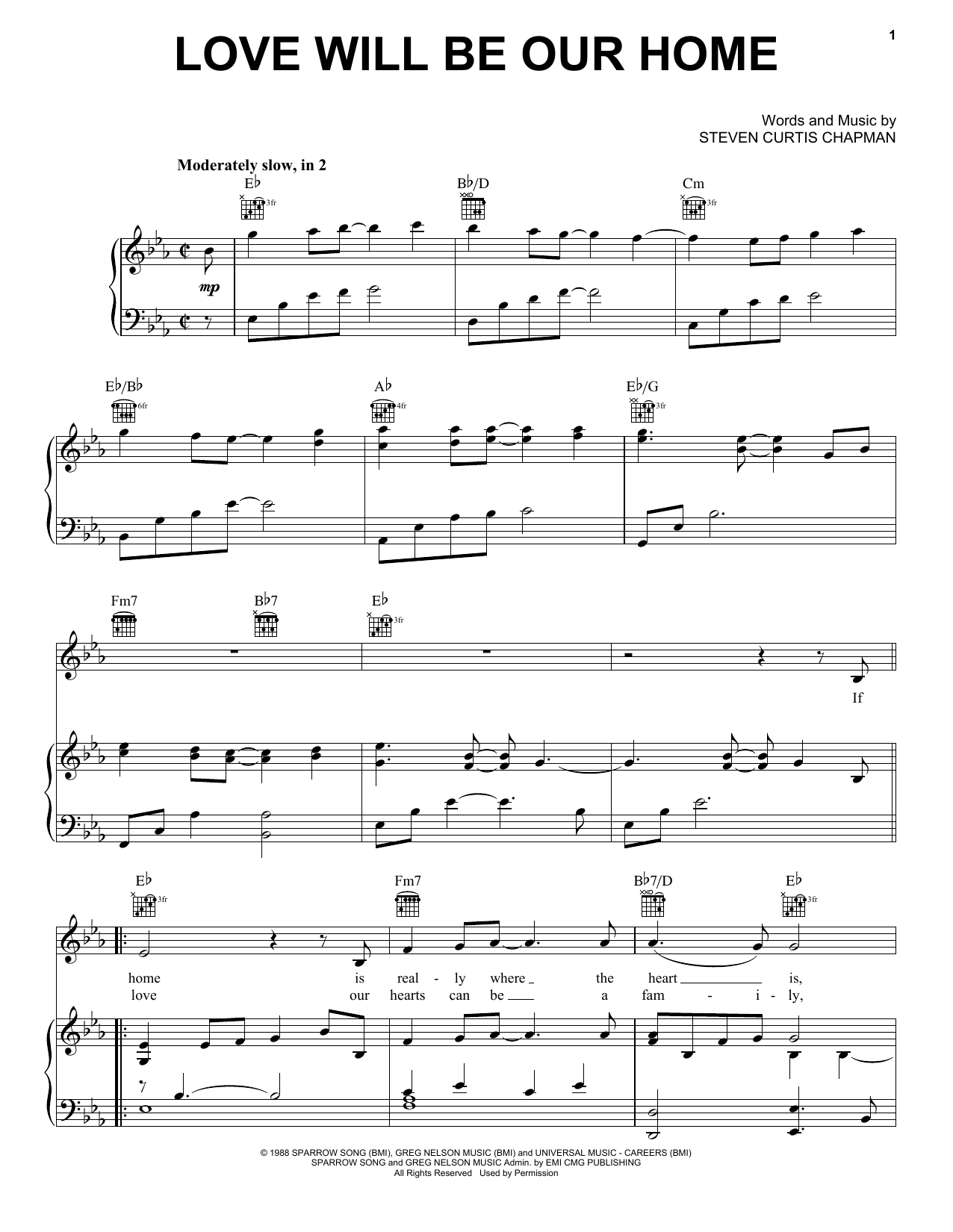 Learn to play Sandi Patty Love Will Be Our Home sheet music for Piano, Vocal & Guitar (Right-Hand Melody) in minutes. Sandi Patty Love Will Be Our Home sheet music notes and chords