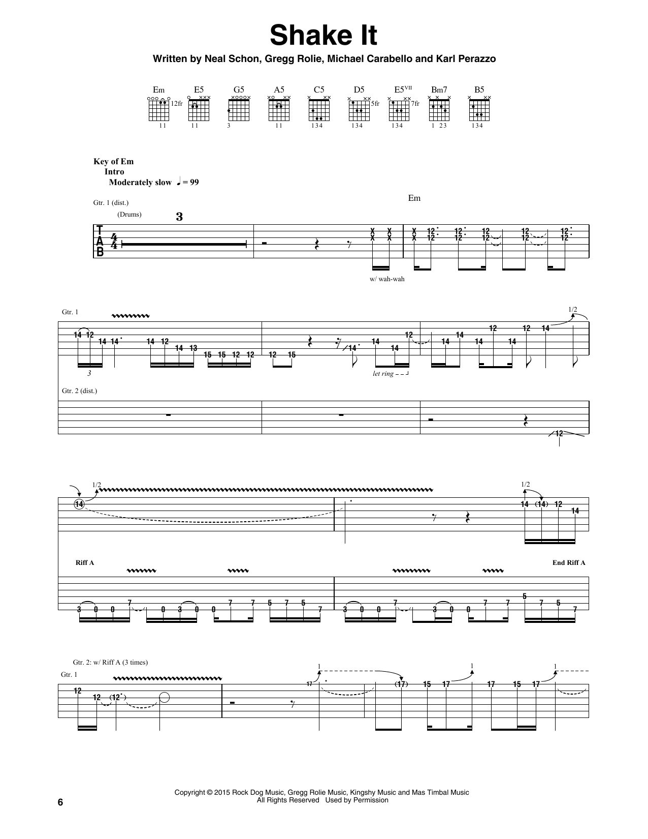 Santana Shake It sheet music notes and chords. Download Printable PDF.