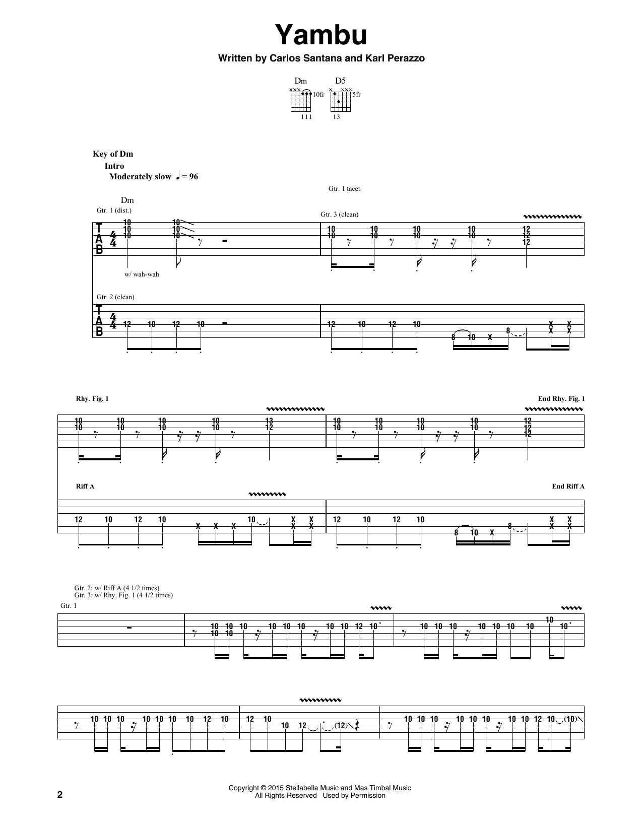 Santana Yambu sheet music notes and chords. Download Printable PDF.