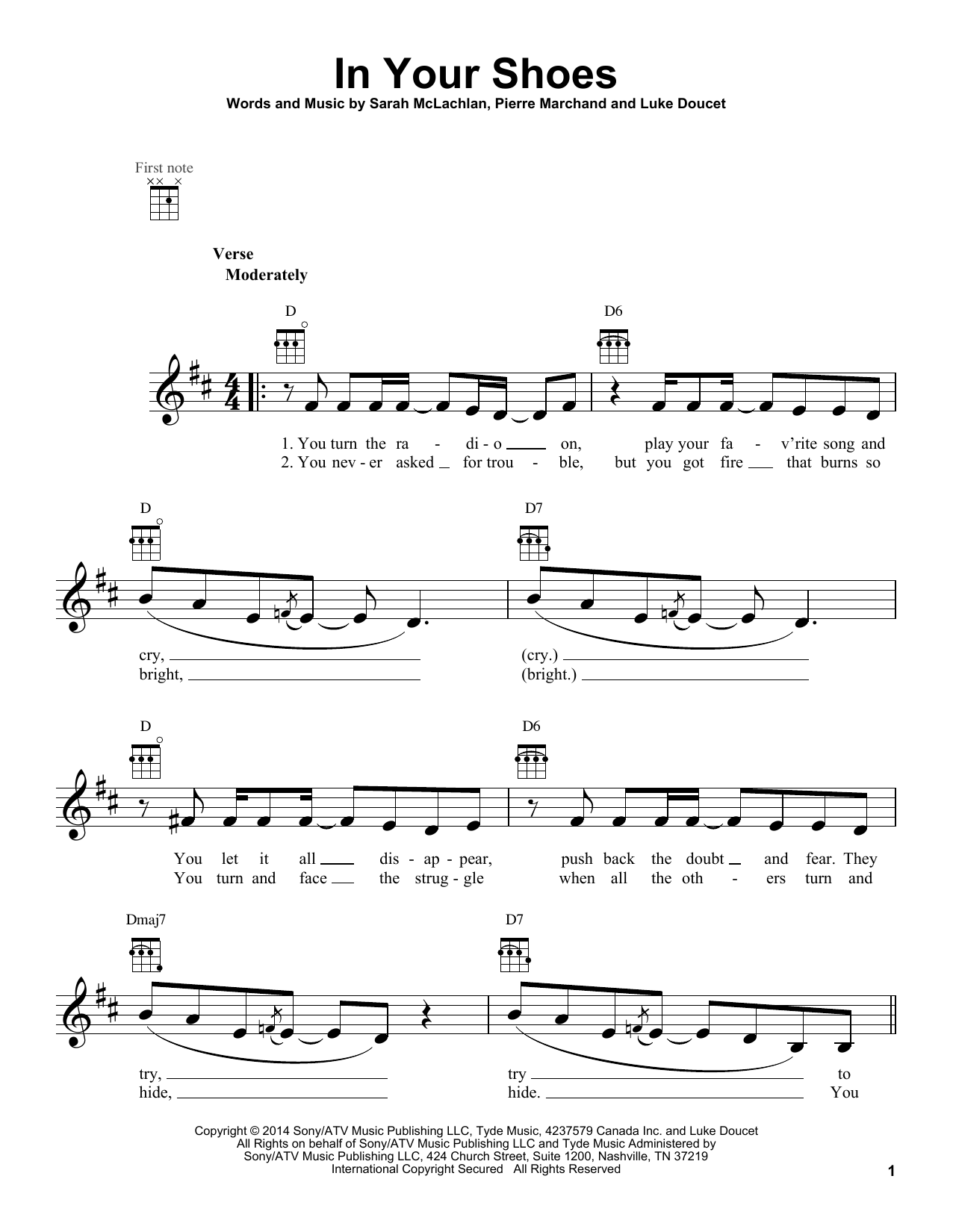 Learn to play Sarah McLachlan In Your Shoes sheet music for Easy Piano in minutes. Price: 6.9900$ Sarah McLachlan In Your Shoes sheet music notes and chords arranged for Easy Piano