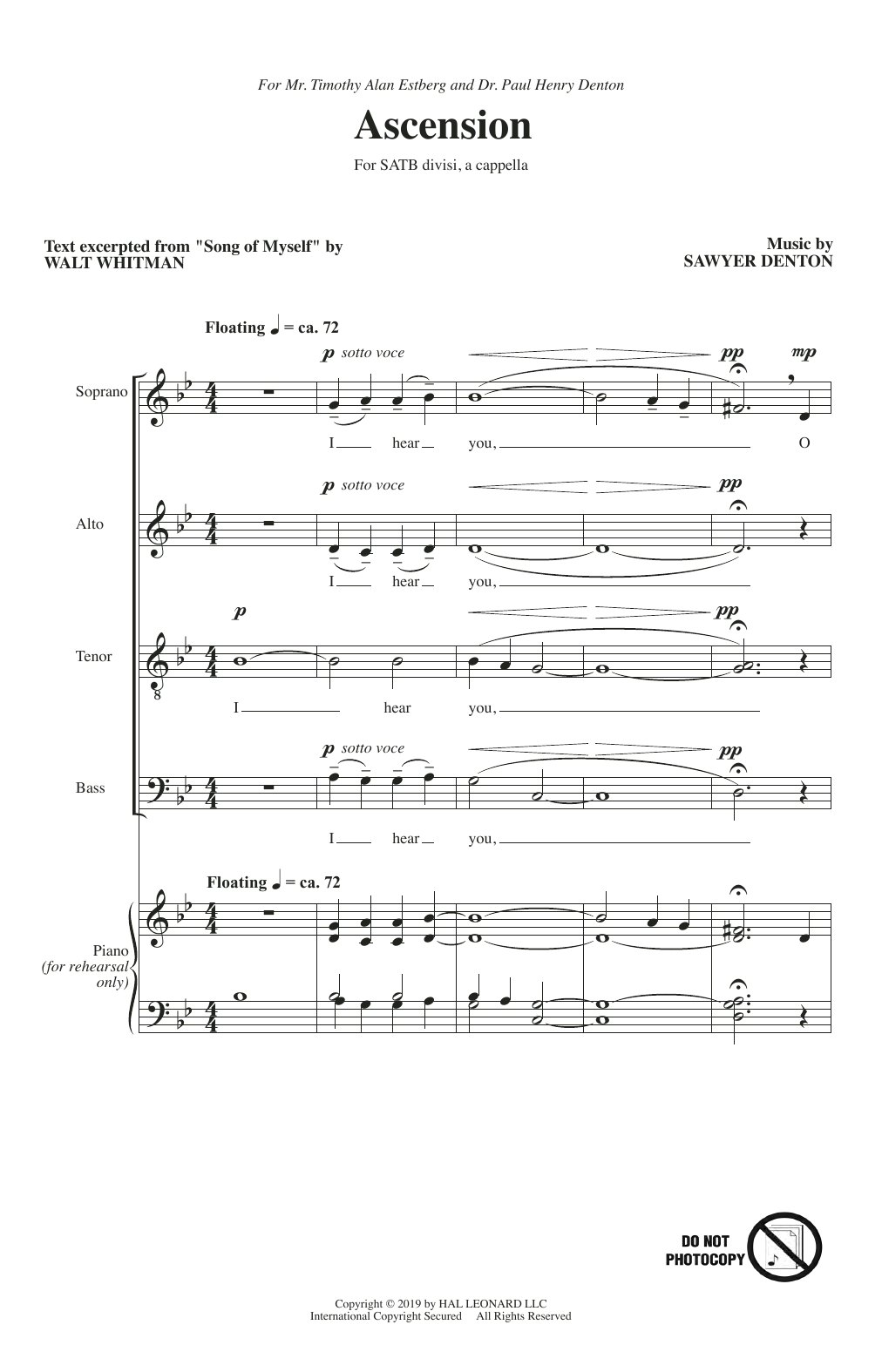 Sawyer Denton Ascension sheet music notes and chords. Download Printable PDF.