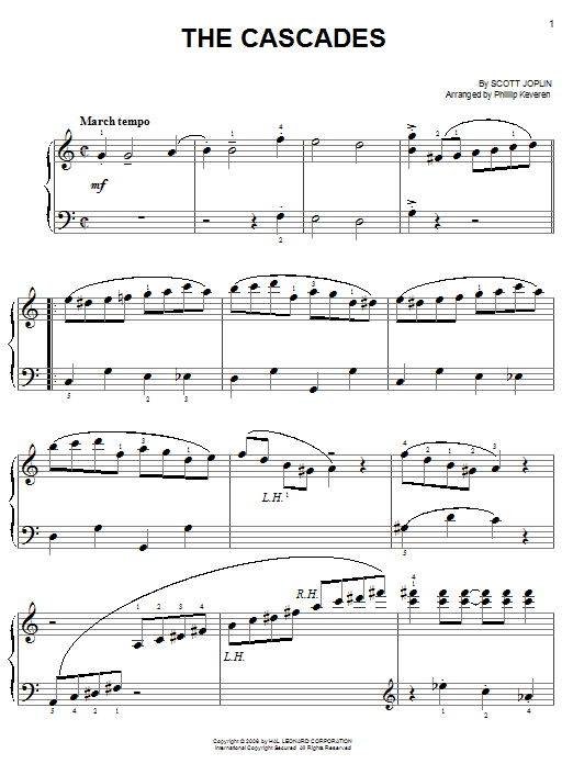 Scott Joplin The Cascades sheet music notes and chords. Download Printable PDF.