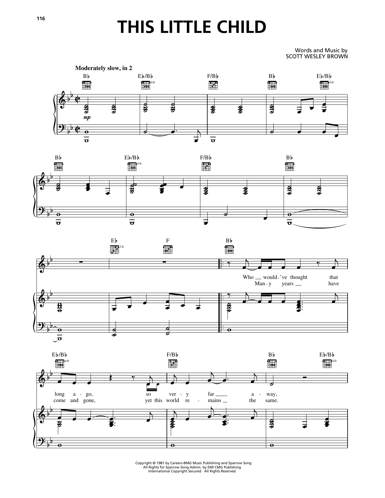 Scott Wesley Brown This Little Child sheet music notes and chords. Download Printable PDF.