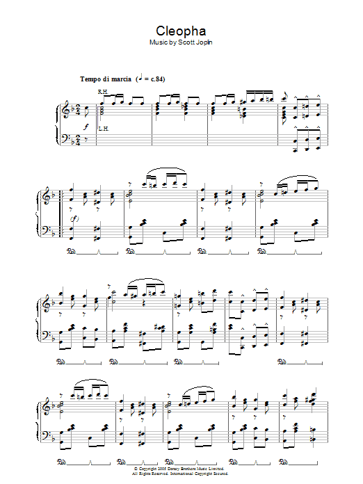 Scott Joplin Cleopha sheet music notes and chords. Download Printable PDF.