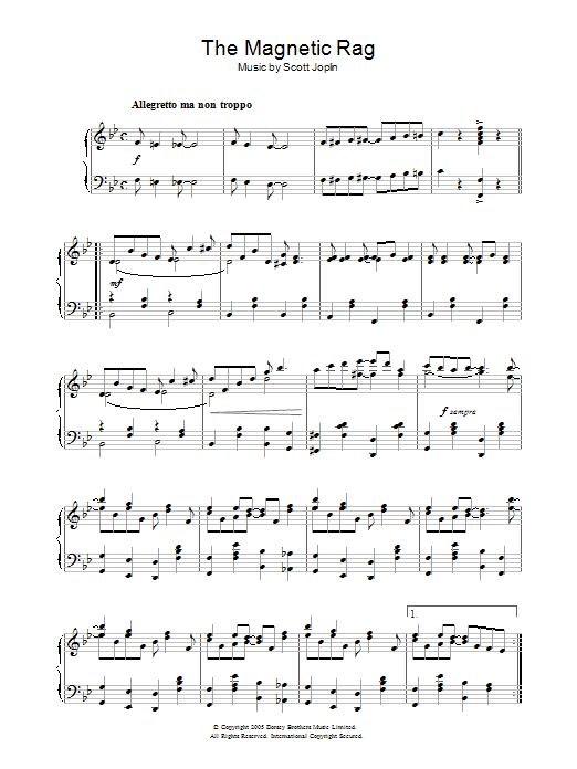 Scott Joplin Magnetic Rag sheet music notes and chords. Download Printable PDF.