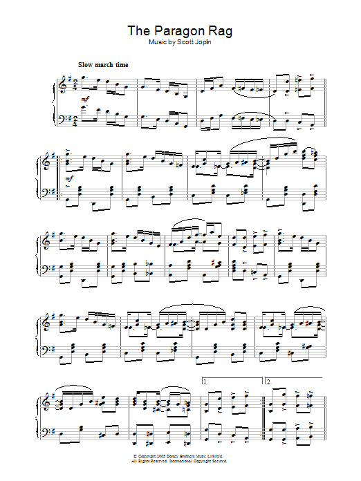 Scott Joplin Paragon Rag sheet music notes and chords. Download Printable PDF.