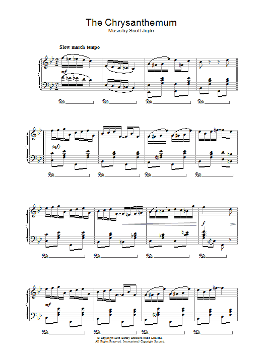 Scott Joplin The Chrysanthemum sheet music notes and chords. Download Printable PDF.