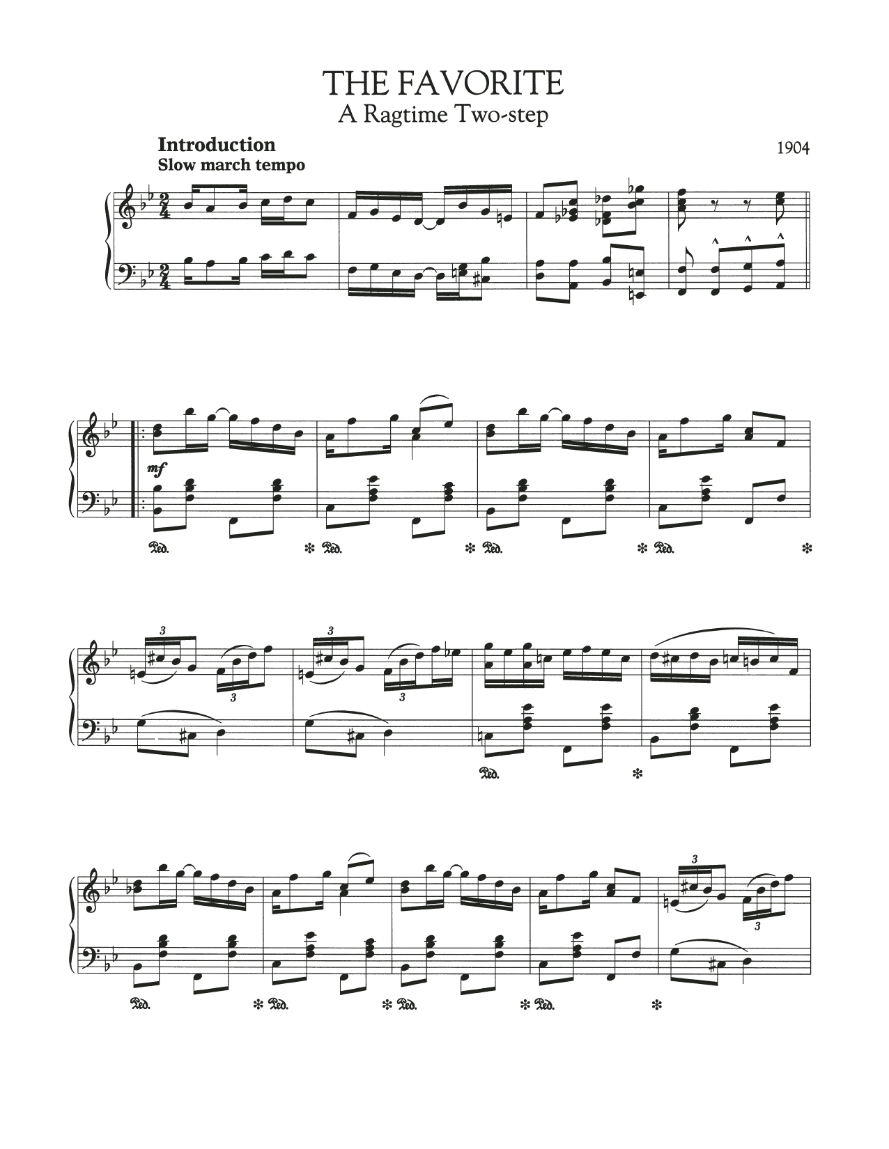 Scott Joplin The Favorite sheet music notes and chords. Download Printable PDF.