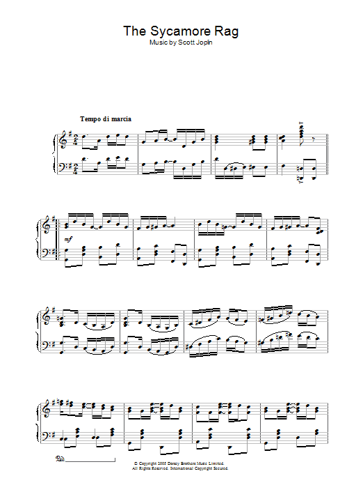 Scott Joplin The Sycamore sheet music notes and chords. Download Printable PDF.