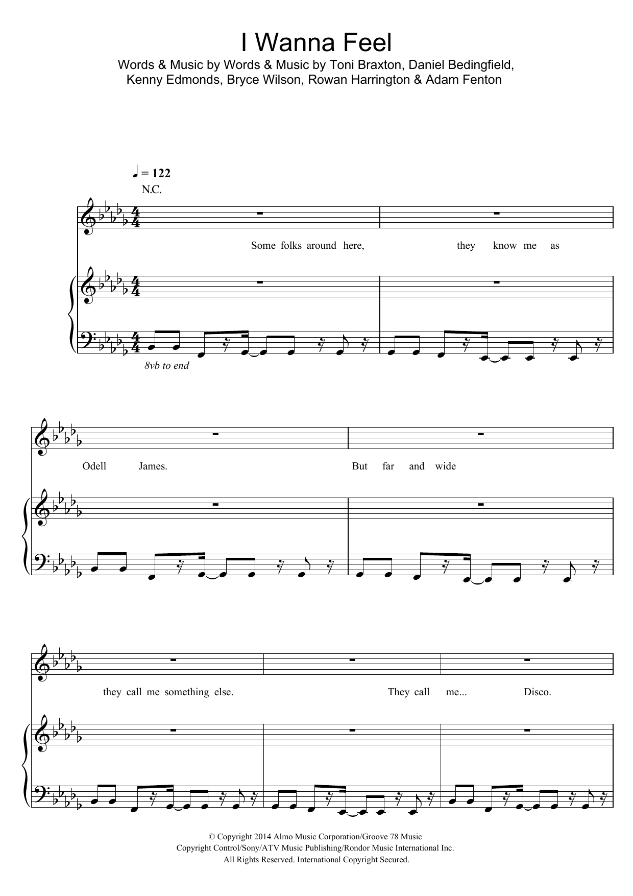 SecondCity I Wanna Feel sheet music notes and chords. Download Printable PDF.