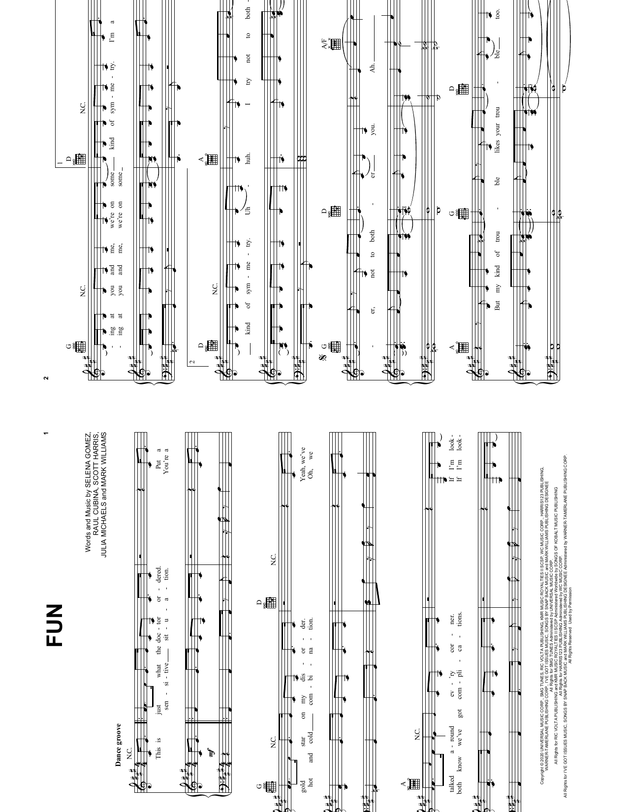 Selena Gomez Fun sheet music notes and chords. Download Printable PDF.