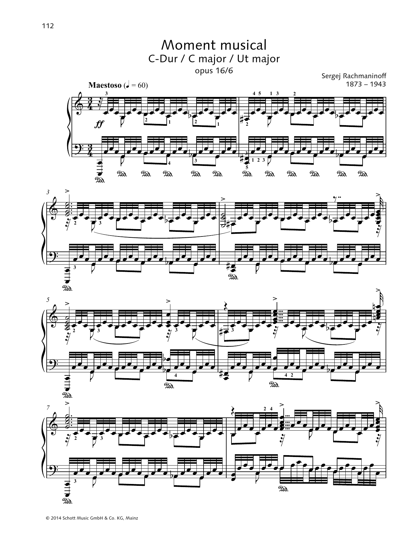 Sergei Rachmaninoff Moment Musical sheet music notes and chords. Download Printable PDF.