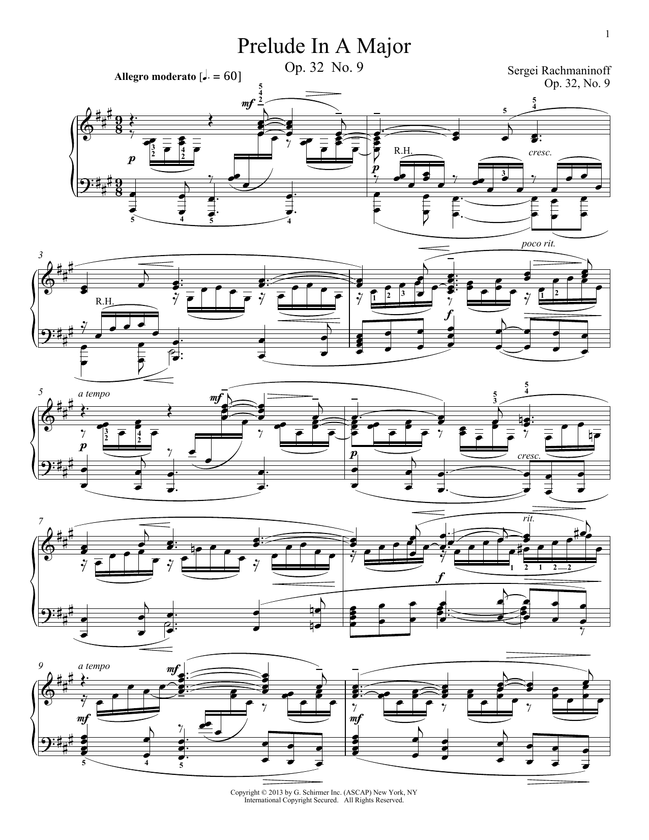 Learn to play Alexandre Dossin Prelude In A Major, Op. 32, No. 9 sheet music for Piano Solo in minutes. Alexandre Dossin Prelude In A Major, Op. 32, No. 9 sheet music notes and chords. Download Printable PDF.