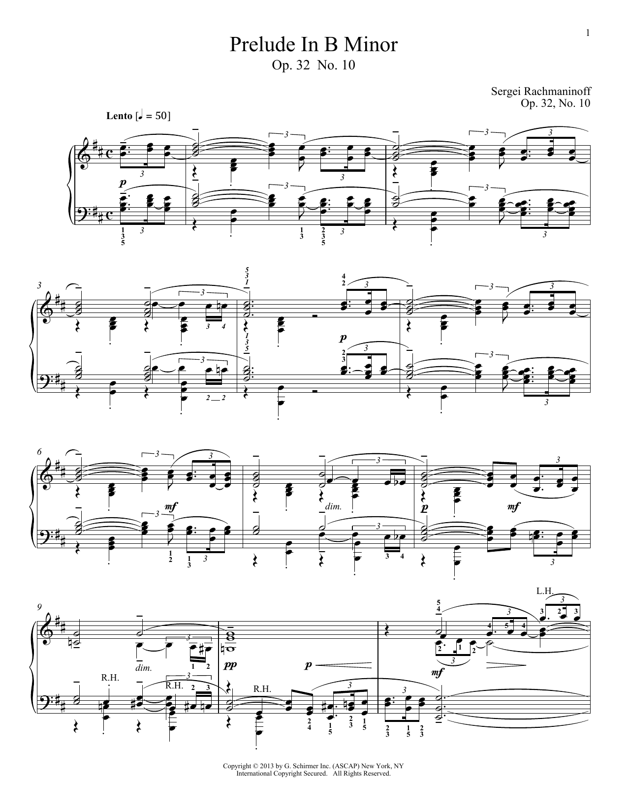 Alexandre Dossin Prelude In B Minor Op 32 No 10 Sheet Music Pdf Notes Chords Classical Score Piano Solo Download Printable Sku 99700