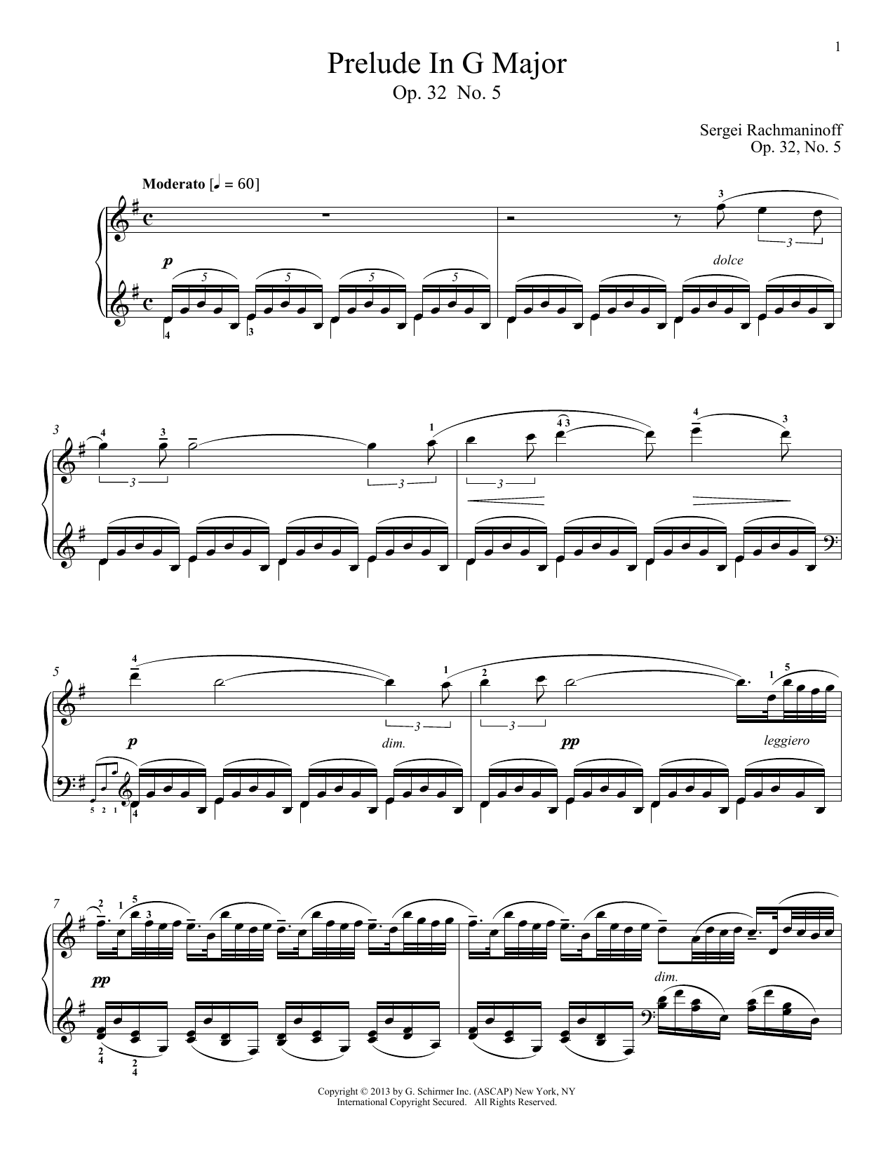 Learn to play Alexandre Dossin Prelude In G Major, Op. 32, No. 5 sheet music for Piano Solo in minutes. Alexandre Dossin Prelude In G Major, Op. 32, No. 5 sheet music notes and chords. Download Printable PDF.