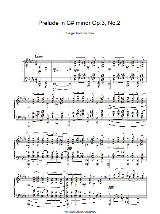 Sergei Rachmaninoff Prelude In C Minor Op 3 No 2 Sheet Music Pdf Notes Chords Classical Score Piano Solo Download Printable Sku 111587