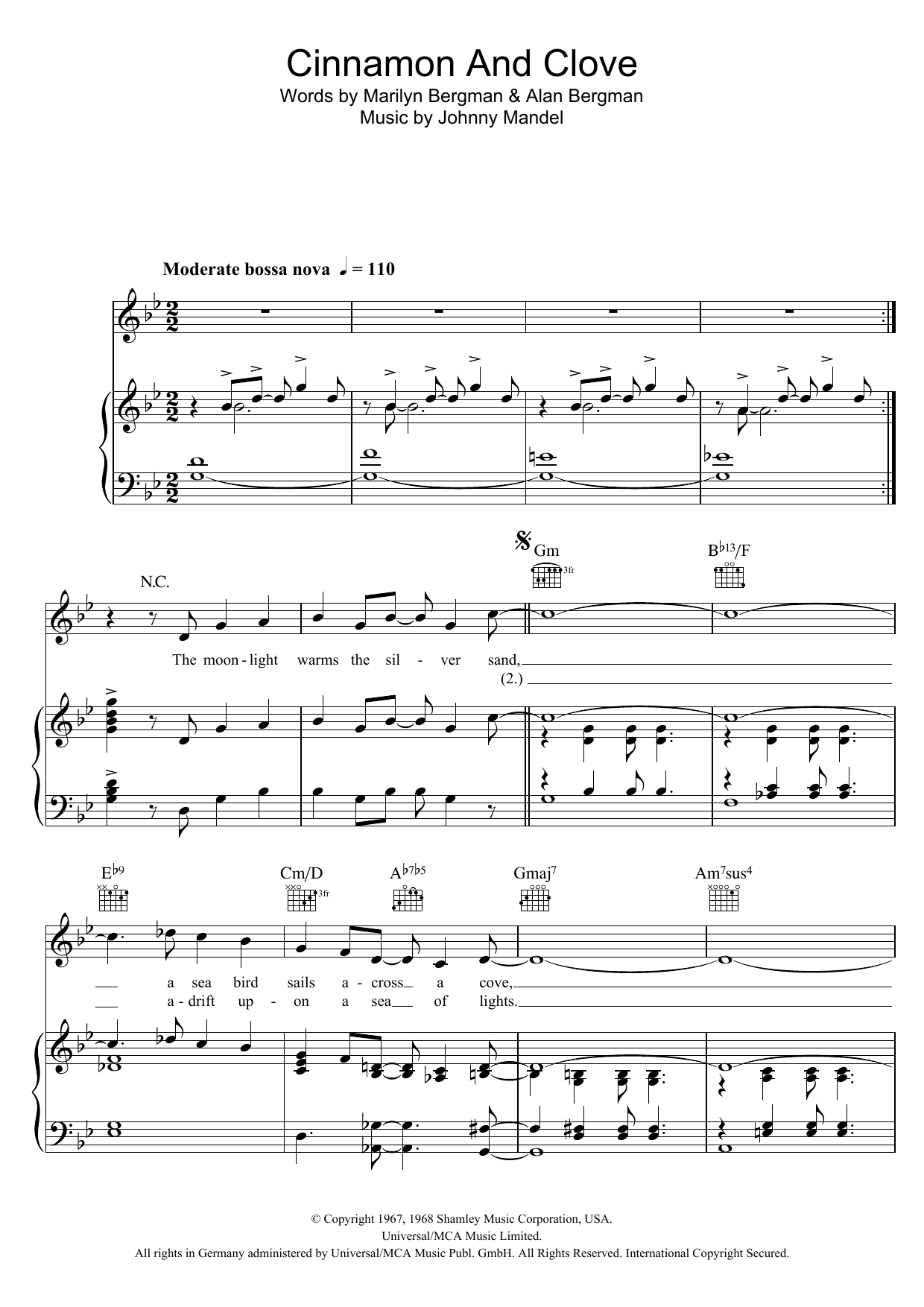 Sergio Mendes Cinnamon And Clove sheet music notes and chords. Download Printable PDF.