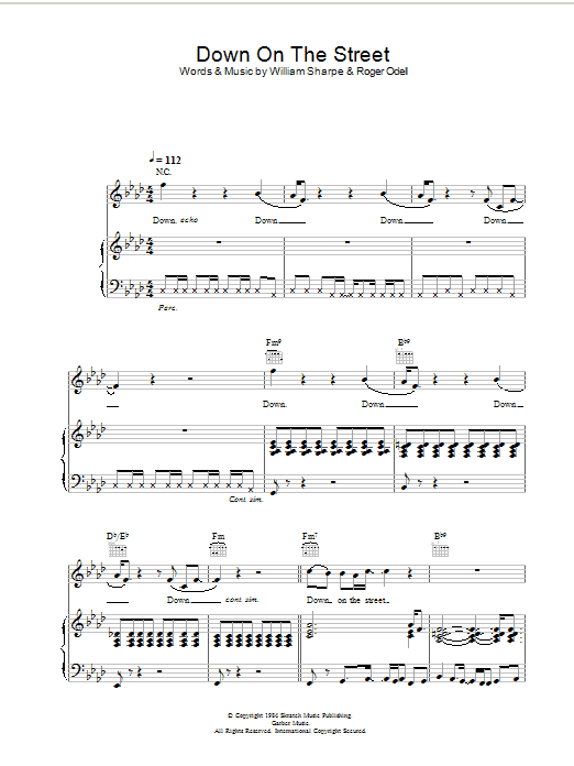 Shakatak Down On The Street sheet music notes and chords. Download Printable PDF.