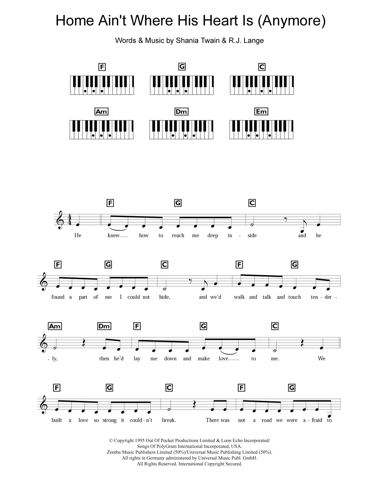 Learn to play Shania Twain Home Ain't Where His Heart Is (Anymore) sheet music for Piano, Vocal & Guitar in minutes. Shania Twain Home Ain't Where His Heart Is (Anymore) sheet music notes and chords
