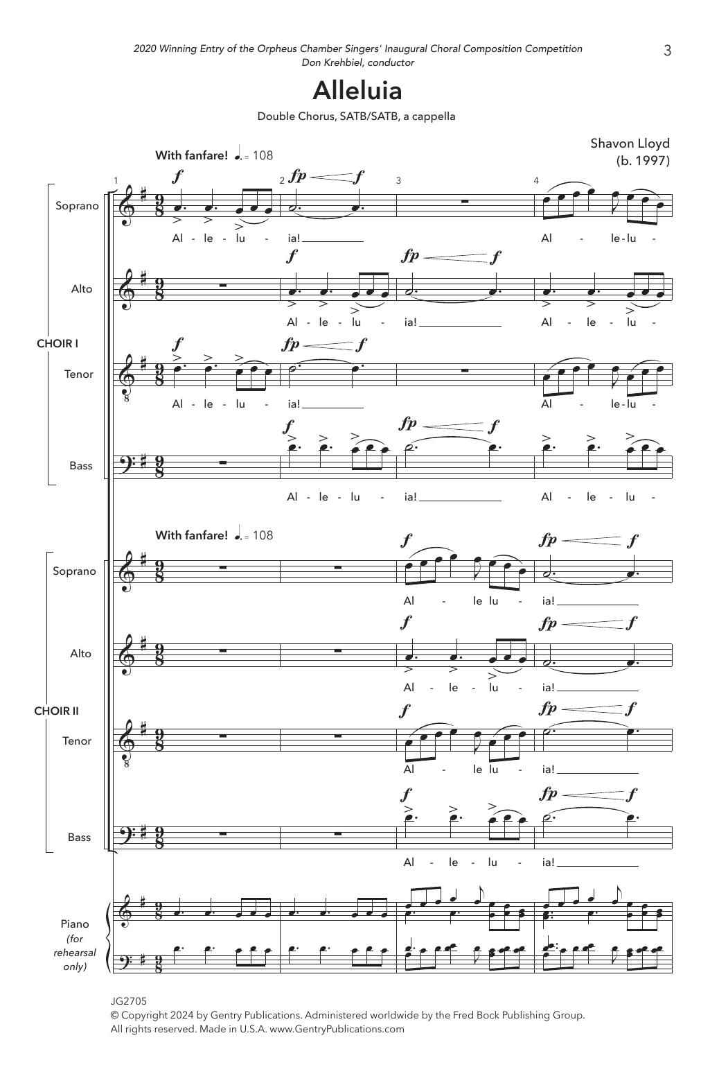 Shavon Lloyd Alleluia sheet music notes and chords. Download Printable PDF.