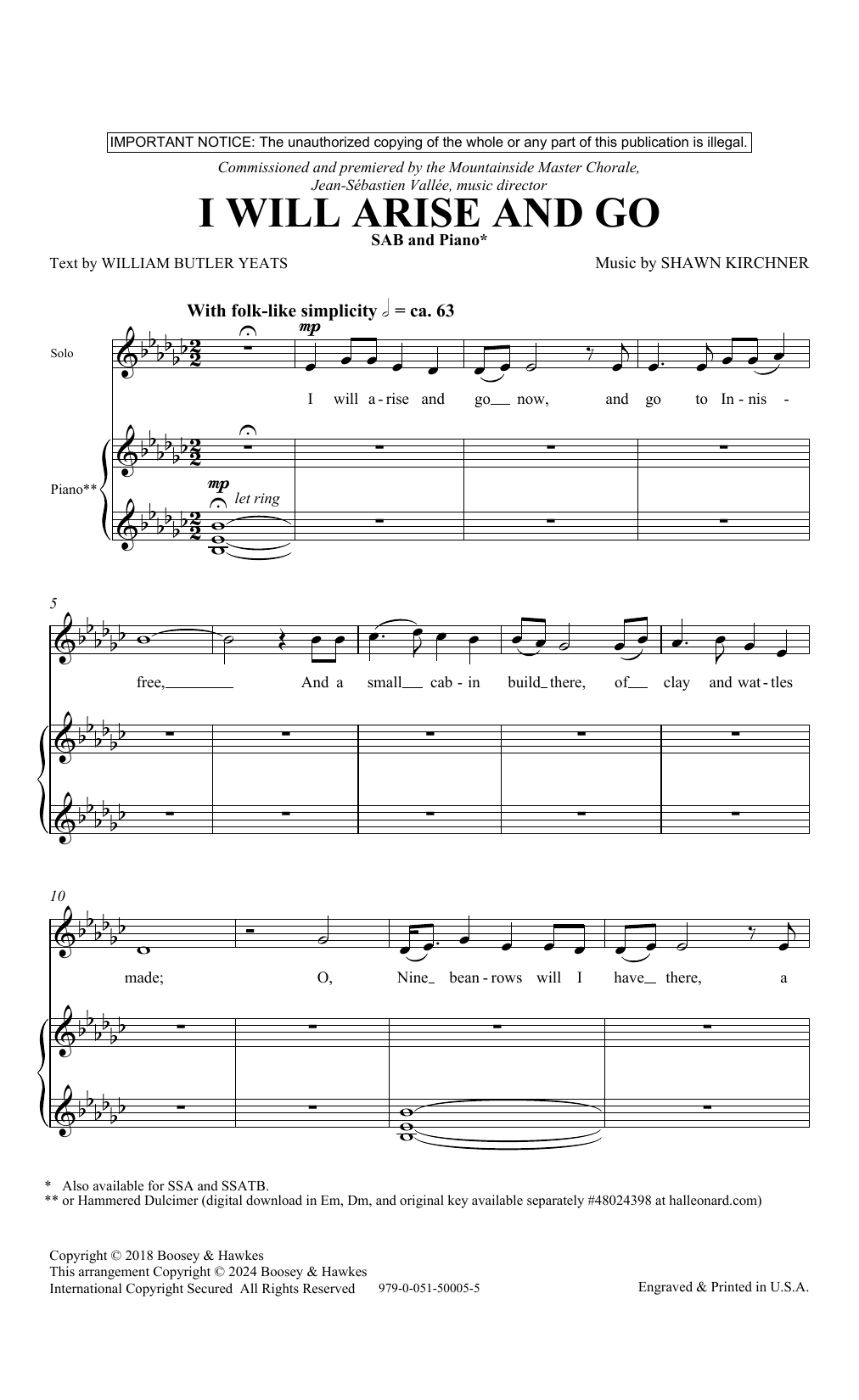 Shawn Kirchner I Will Arise And Go sheet music notes and chords. Download Printable PDF.