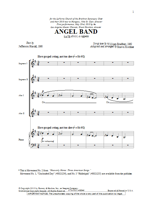 Shawn Kirchner Angel Band sheet music notes and chords. Download Printable PDF.