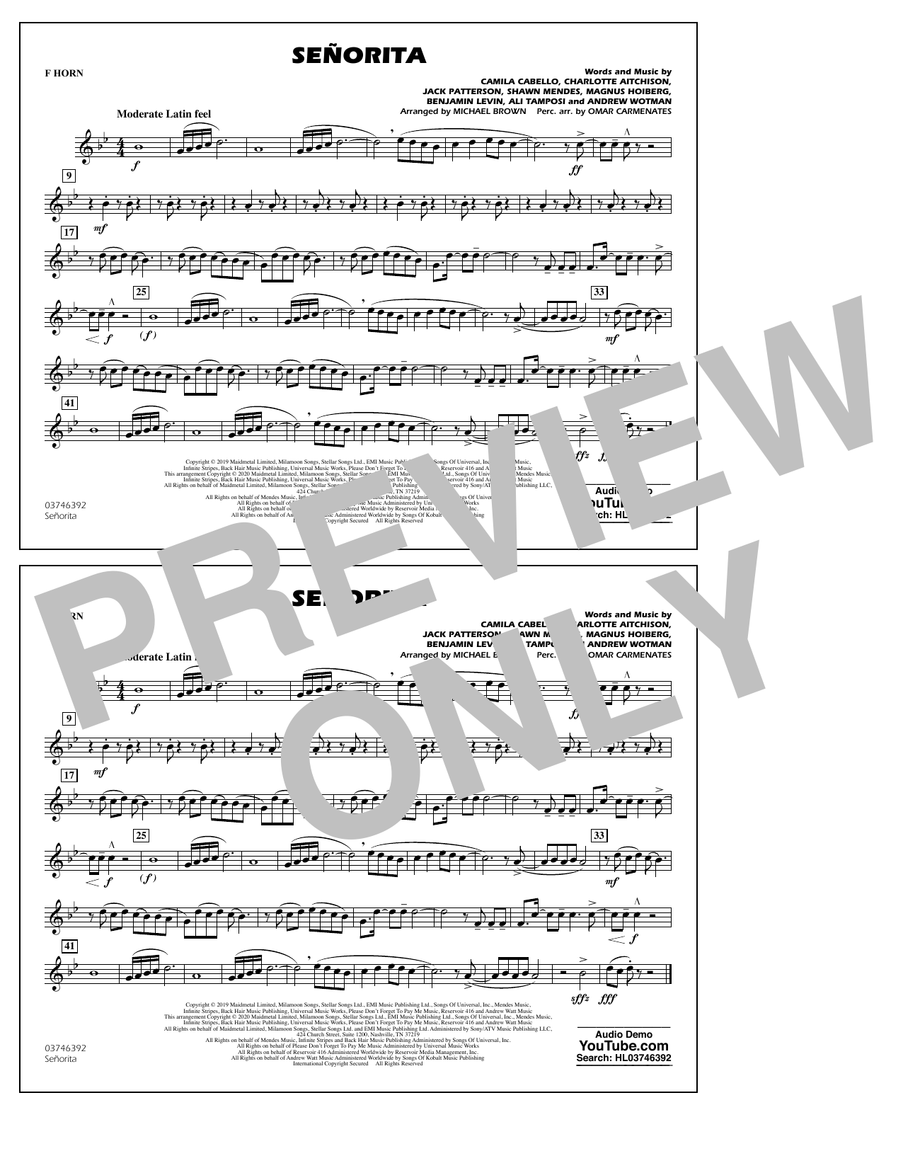 Learn to play Shawn Mendes & Camila Cabello Señorita (arr. Carmenates and Brown) - F Horn sheet music for Marching Band in minutes. Shawn Mendes & Camila Cabello Señorita (arr. Carmenates and Brown) - F Horn sheet music notes and chords. Download Printable PDF.