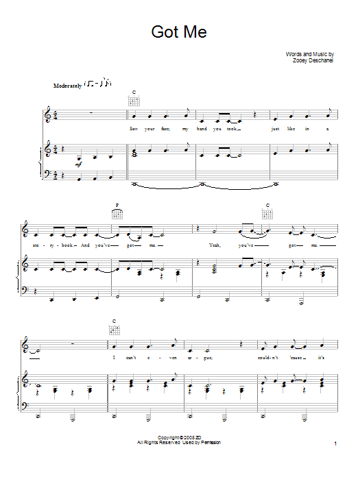 Learn to play She & Him Got Me sheet music for Piano, Vocal & Guitar (Right-Hand Melody) in minutes. She & Him Got Me sheet music notes and chords. Download Printable PDF.