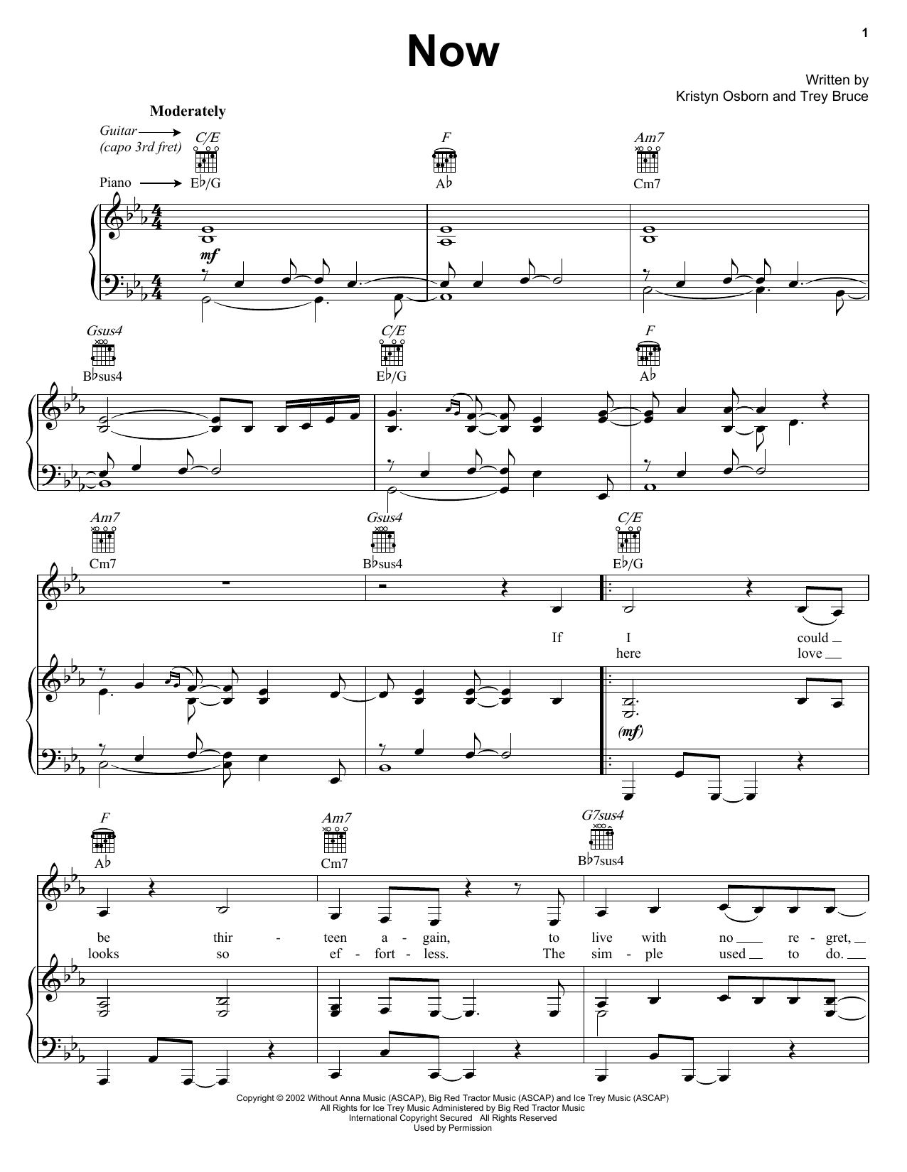 SHeDAISY Now sheet music notes and chords. Download Printable PDF.