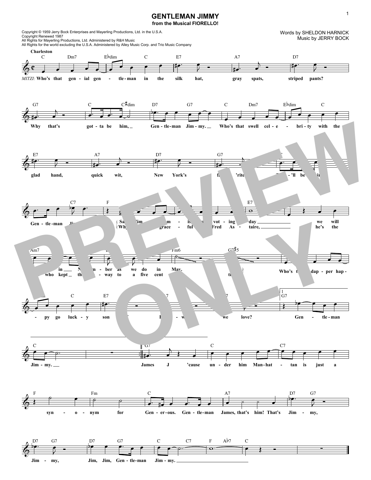 Learn to play Sheldon Harnick Gentleman Jimmy sheet music for Lead Sheet / Fake Book in minutes. Price: 5.9900$ Sheldon Harnick Gentleman Jimmy sheet music notes and chords arranged for Lead Sheet / Fake Book