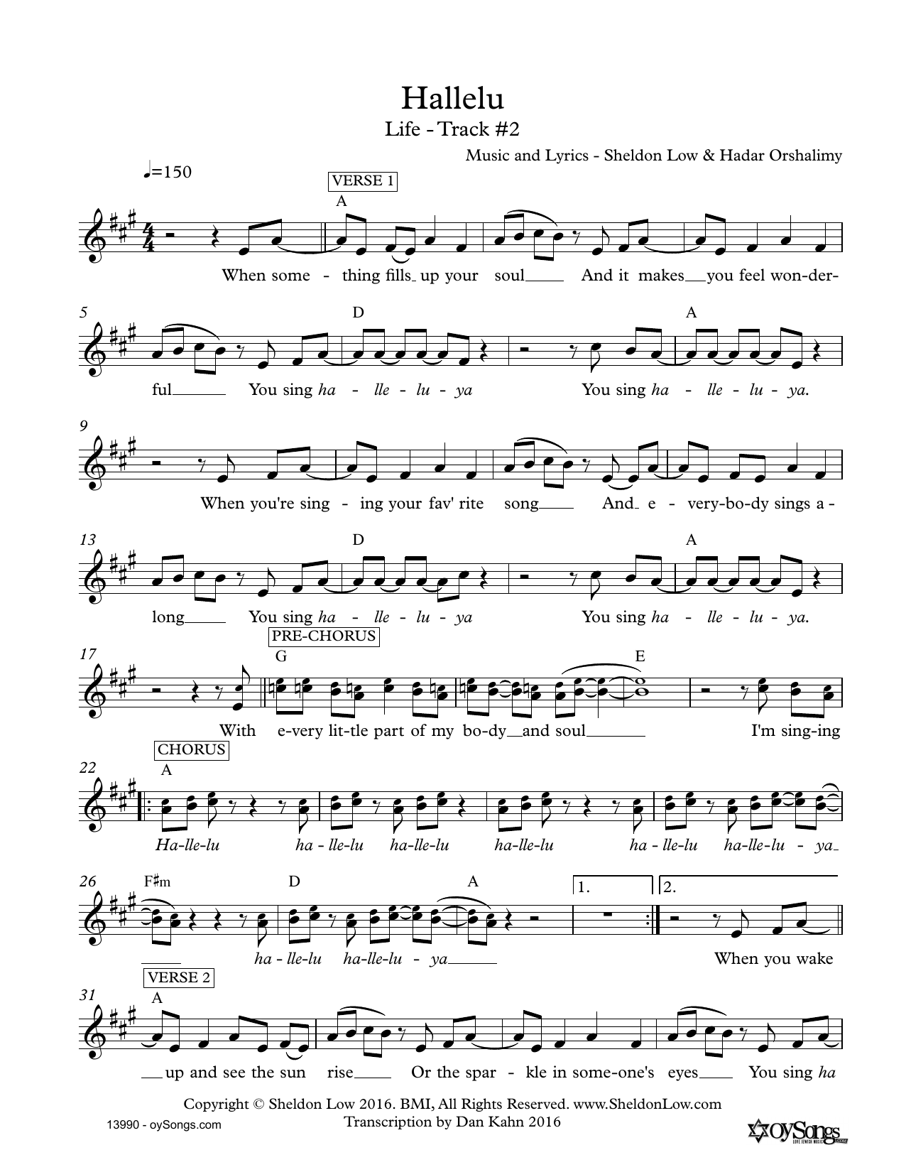 Sheldon Low Hallelu sheet music notes and chords. Download Printable PDF.