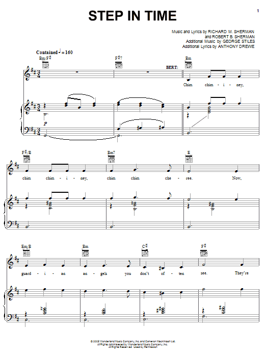 Sherman Brothers Step In Time sheet music notes and chords. Download Printable PDF.