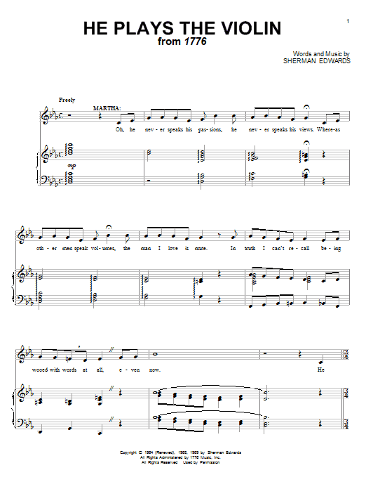 Learn to play Sherman Edwards He Plays The Violin sheet music for Lead Sheet / Fake Book in minutes. Price: 5.9900$ Sherman Edwards He Plays The Violin sheet music notes and chords arranged for Lead Sheet / Fake Book