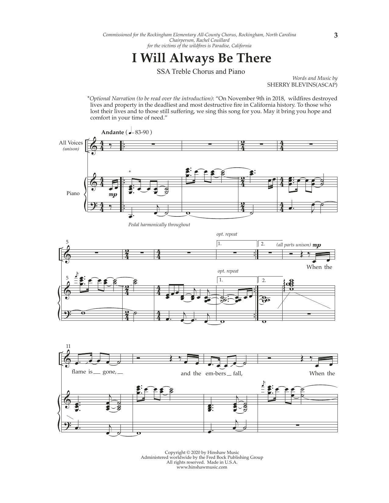 Learn to play Sherry Blevins I Will Always Be There sheet music for 2-Part Choir in minutes. Price: 3.9900$ Sherry Blevins I Will Always Be There sheet music notes and chords arranged for 2-Part Choir