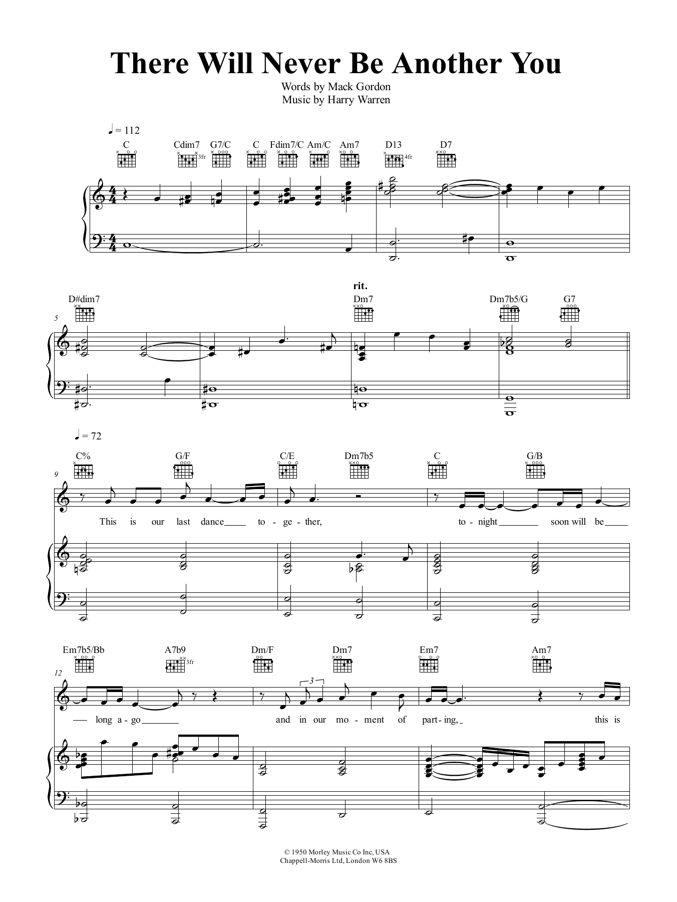 Learn to play Shirley Bassey There Will Never Be Another You sheet music for Piano, Vocal & Guitar Chords (Right-Hand Melody) in minutes. Price: 6.9900$ Shirley Bassey There Will Never Be Another You sheet music notes and chords arranged for Piano, Vocal & Guitar Chords (Right-Hand Melody)