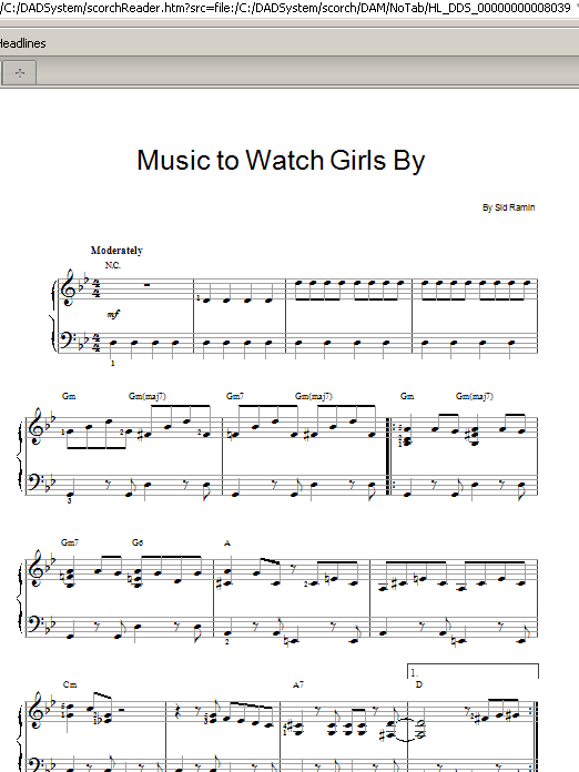 Learn to play Sid Ramin Music To Watch Girls By sheet music for Easy Piano in minutes. Price: 6.9900$ Sid Ramin Music To Watch Girls By sheet music notes and chords arranged for Easy Piano