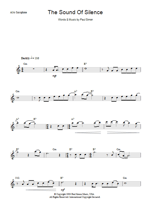 Learn to play Simon And Garfunkel The Sound Of Silence sheet music for Lead Sheet / Fake Book in minutes. Price: 5.9900$ Simon And Garfunkel The Sound Of Silence sheet music notes and chords arranged for Lead Sheet / Fake Book