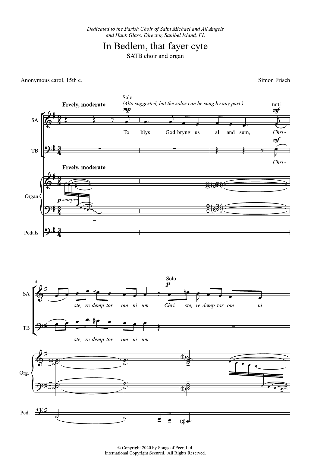 Learn to play Simon Frisch In Bedlem, That Fayer Cyte (In Bethlehem, That Fair City) sheet music for SATB Choir in minutes. Price: 3.9900$ Simon Frisch In Bedlem, That Fayer Cyte (In Bethlehem, That Fair City) sheet music notes and chords arranged for SATB Choir