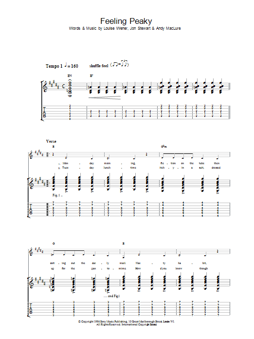 Sleeper Feeling Peaky sheet music notes and chords. Download Printable PDF.