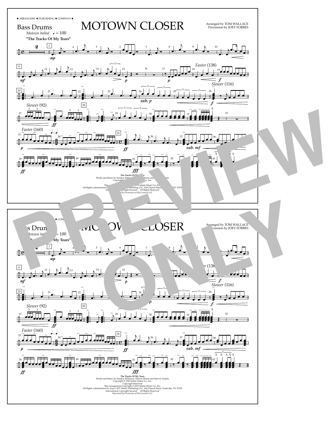 Learn to play Smokey Robinson Motown Closer (arr. Tom Wallace) - Bass Drums sheet music for Marching Band in minutes. Price: 7.8900$ Smokey Robinson Motown Closer (arr. Tom Wallace) - Bass Drums sheet music notes and chords arranged for Marching Band