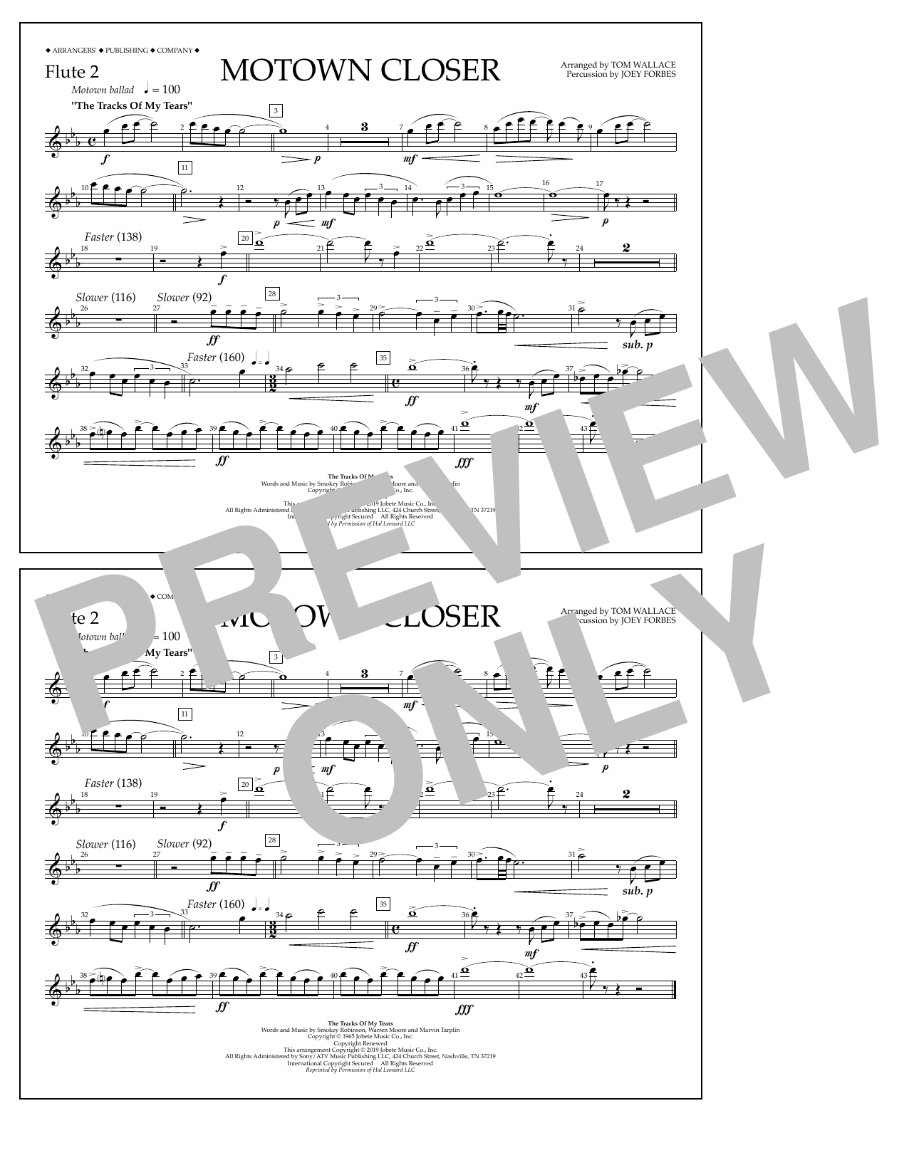Learn to play Smokey Robinson Motown Closer (arr. Tom Wallace) - Flute 2 sheet music for Marching Band in minutes. Price: 7.8900$ Smokey Robinson Motown Closer (arr. Tom Wallace) - Flute 2 sheet music notes and chords arranged for Marching Band