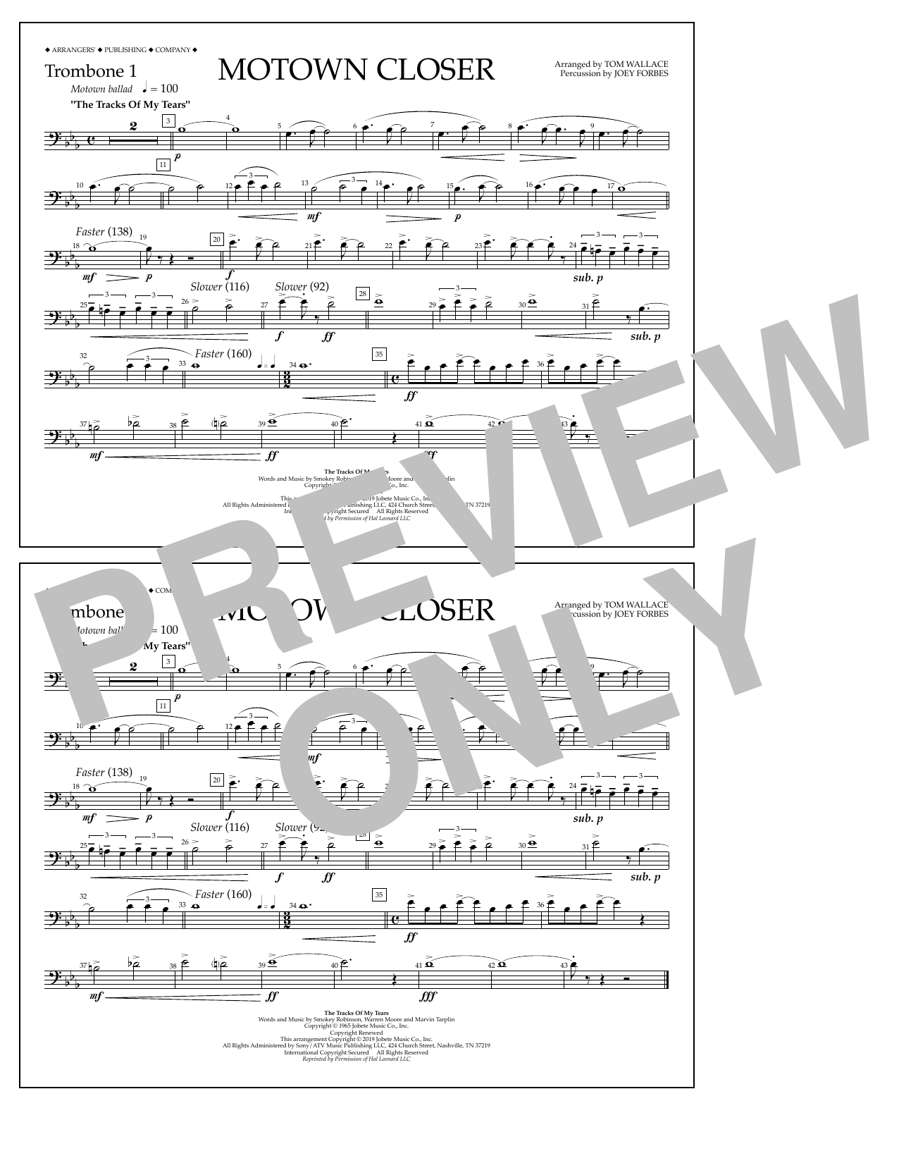 Learn to play Smokey Robinson Motown Closer (arr. Tom Wallace) - Trombone 1 sheet music for Marching Band in minutes. Price: 7.8900$ Smokey Robinson Motown Closer (arr. Tom Wallace) - Trombone 1 sheet music notes and chords arranged for Marching Band