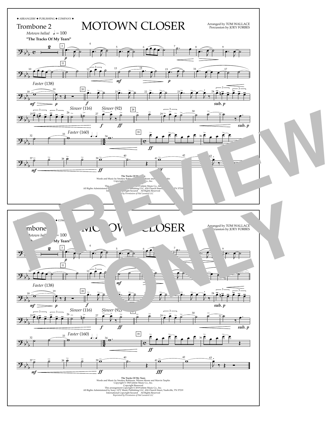 Learn to play Smokey Robinson Motown Closer (arr. Tom Wallace) - Trombone 2 sheet music for Marching Band in minutes. Smokey Robinson Motown Closer (arr. Tom Wallace) - Trombone 2 sheet music notes and chords. Download Printable PDF.