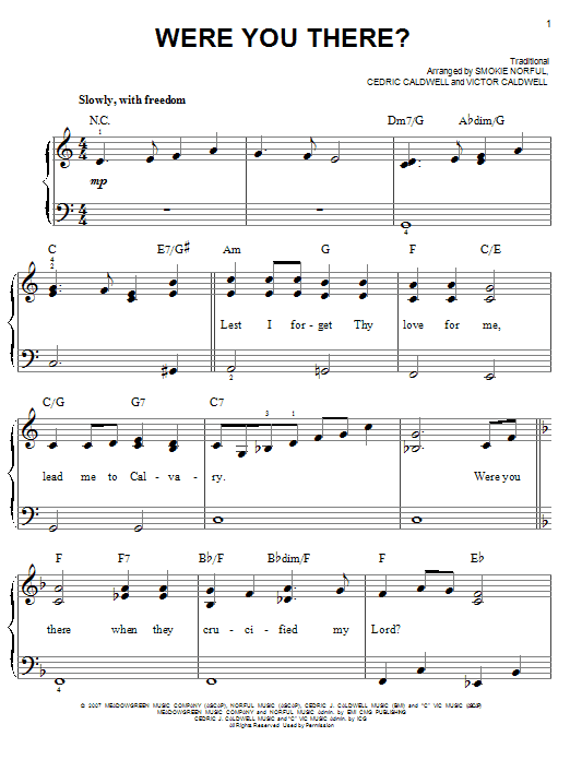 Smokie Norful Were You There? sheet music notes and chords. Download Printable PDF.