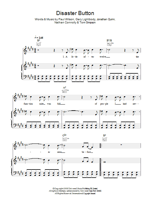 Learn to play Snow Patrol Disaster Button sheet music for Guitar Tab in minutes. Price: 7.8900$ Snow Patrol Disaster Button sheet music notes and chords arranged for Guitar Tab
