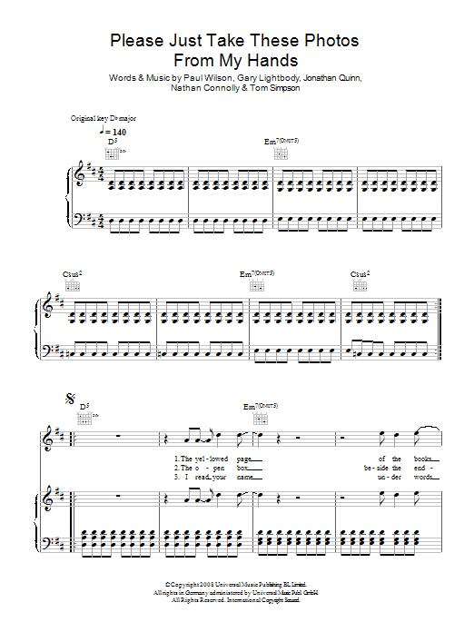 Learn to play Snow Patrol Please Just Take These Photos From My Hands sheet music for Guitar Tab in minutes. Price: 7.8900$ Snow Patrol Please Just Take These Photos From My Hands sheet music notes and chords arranged for Guitar Tab