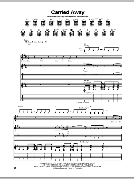 Sonicflood Carried Away sheet music notes and chords. Download Printable PDF.